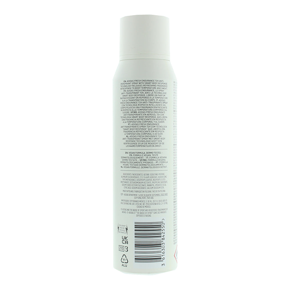 Adidas Fresh Endurance Deodorant Spray 150ml