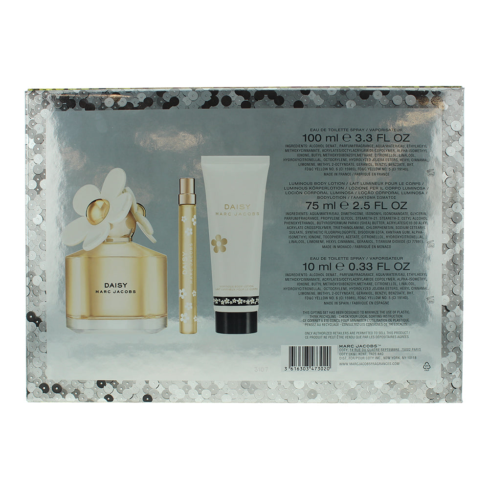 Marc Jacobs Daisy 3 Piece Gift Set: Eau de Toilette 100ml - Body Lotion 75ml - E