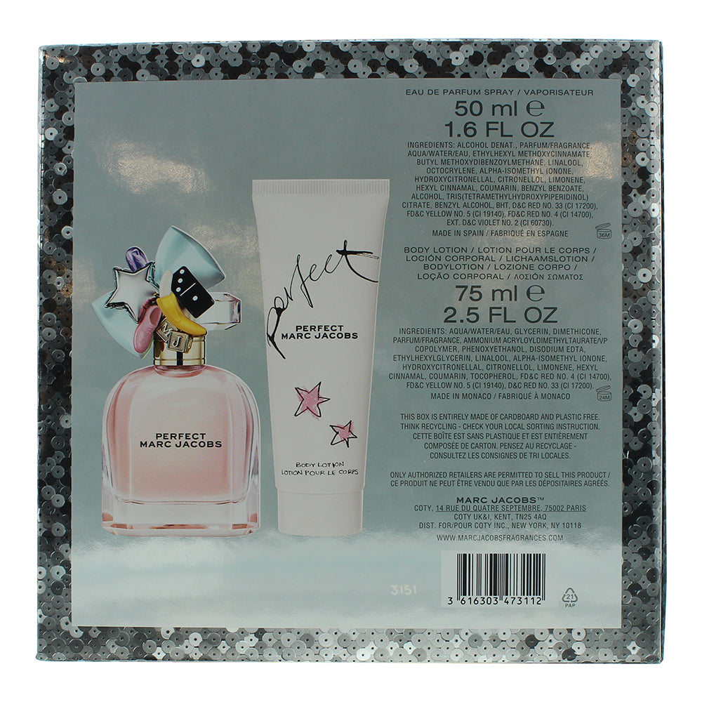 Marc Jacobs Perfect 2 Piece Gift Set: Eau de Parfum 50ml - Body Lotion 75ml