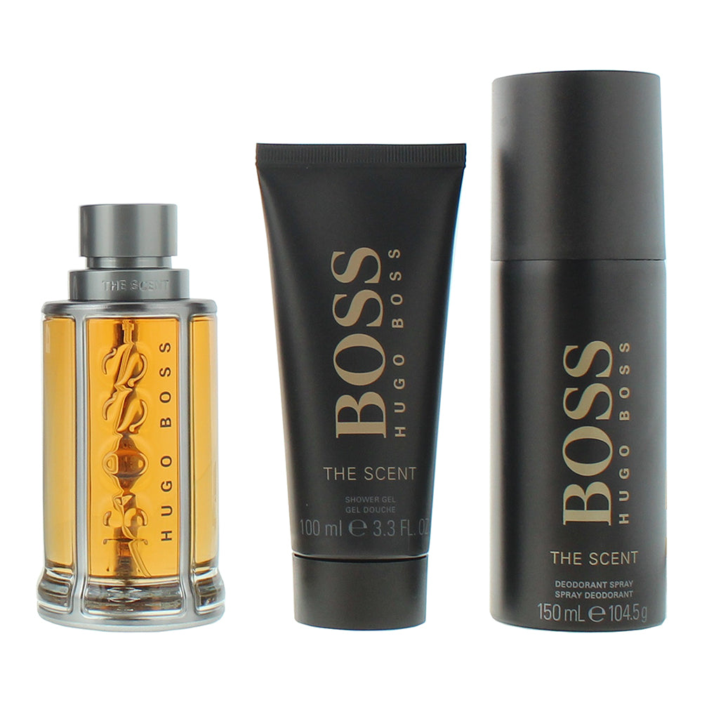 Hugo Boss The Scent 3 Piece Gift Set: Eau de Toilette 100ml - Shower Gel 100ml - - Product