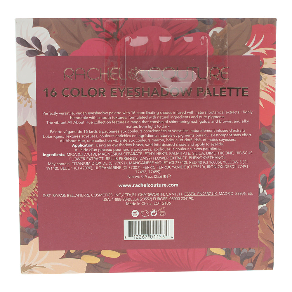 Rachel Couture All About Hue 16 Colors Eye Shadow Palette 25.6g