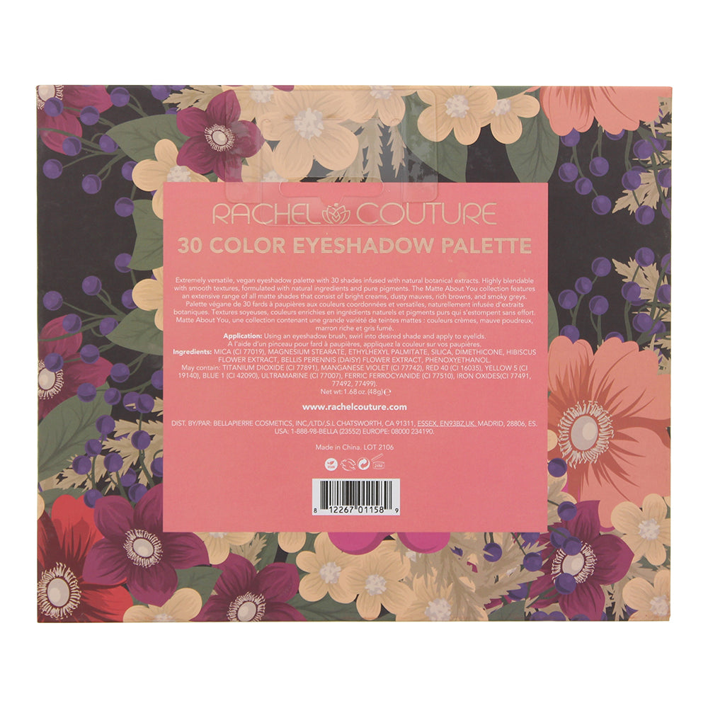 Rachel Couture Matte About You 30 Color Eye Shadow Palette 48g