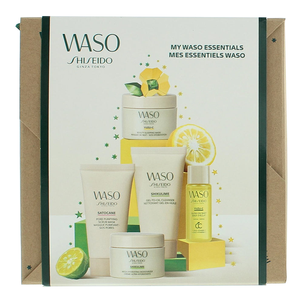 Shiseido My Waso Essentials 5 Piece Gift Set: Moisturiser 15ml - Cleanser 30ml - - Box