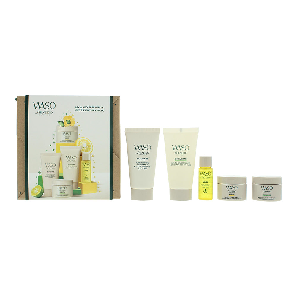 Shiseido My Waso Essentials 5 Piece Gift Set: Moisturiser 15ml - Cleanser 30ml -