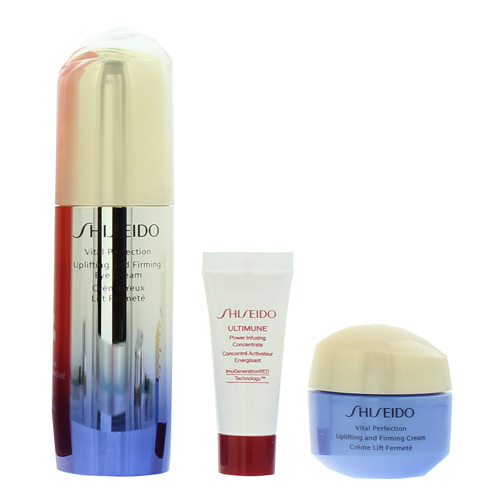 Shiseido Vital Perfection Eye Lifting And Firming 3 Piece Gift Set: Eye Cream 15 - Product