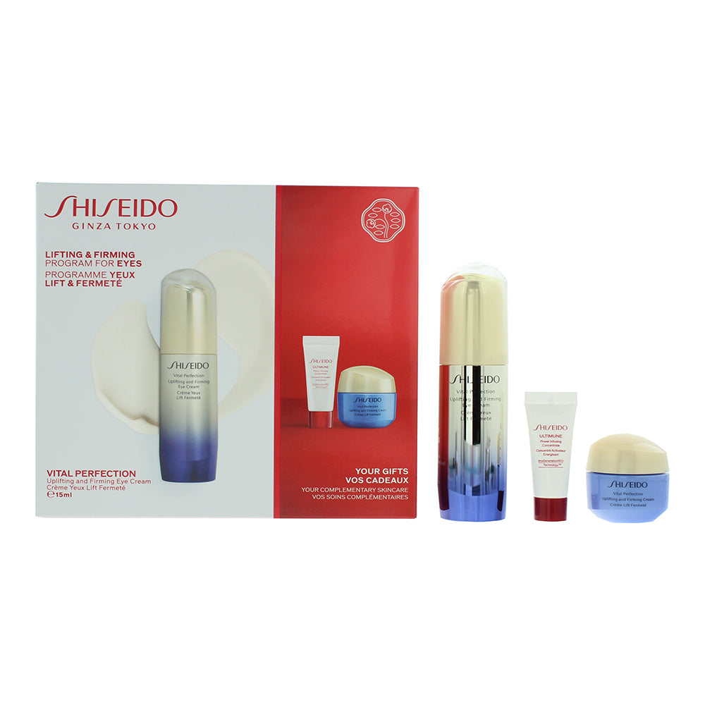 Shiseido Vital Perfection Eye Lifting And Firming 3 Piece Gift Set: Eye Cream 15