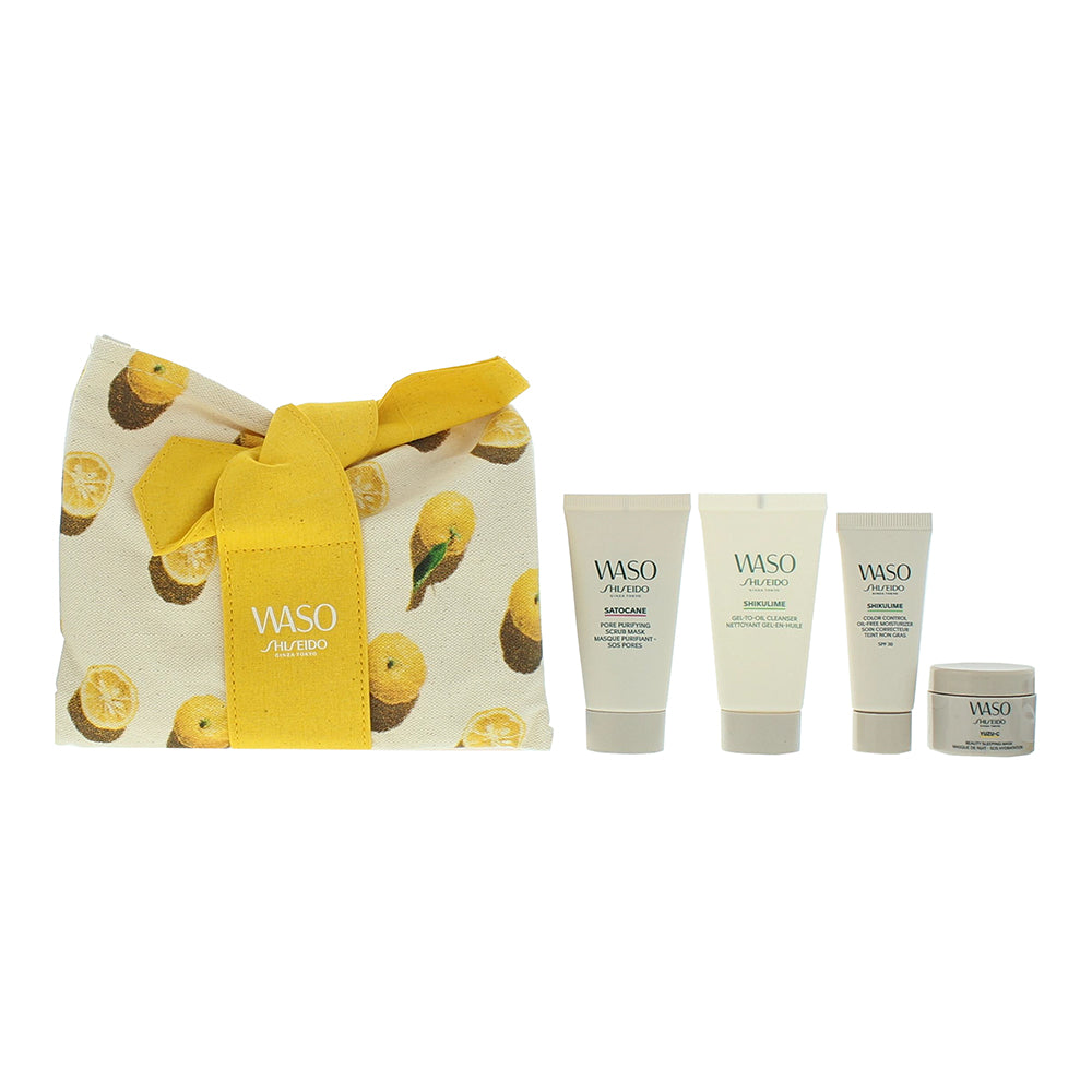 Shiseido Waso Perfect Skin Essentials 4 Piece Gift Set: Cleanser 30ml - Moisturi - Product