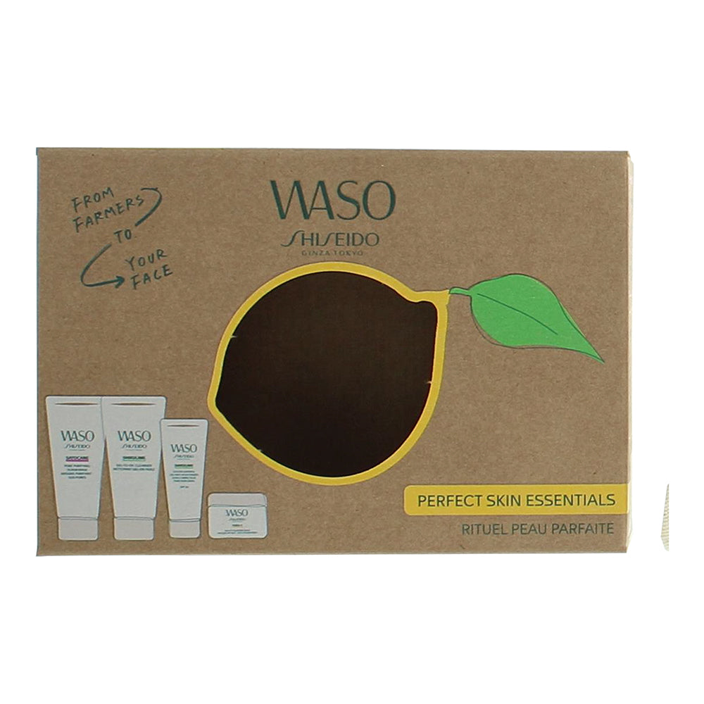 Shiseido Waso Perfect Skin Essentials 4 Piece Gift Set: Cleanser 30ml - Moisturi - Box