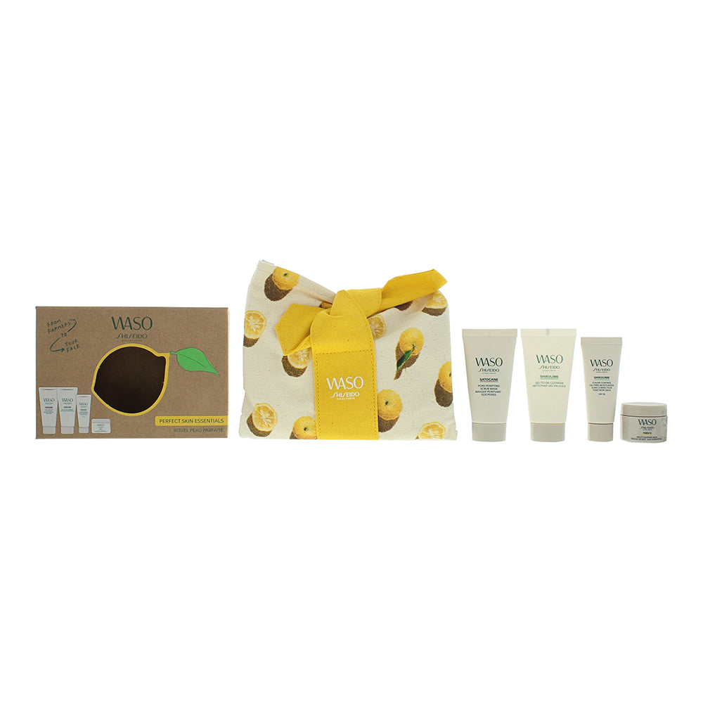 Shiseido Waso Perfect Skin Essentials 4 Piece Gift Set: Cleanser 30ml - Moisturi