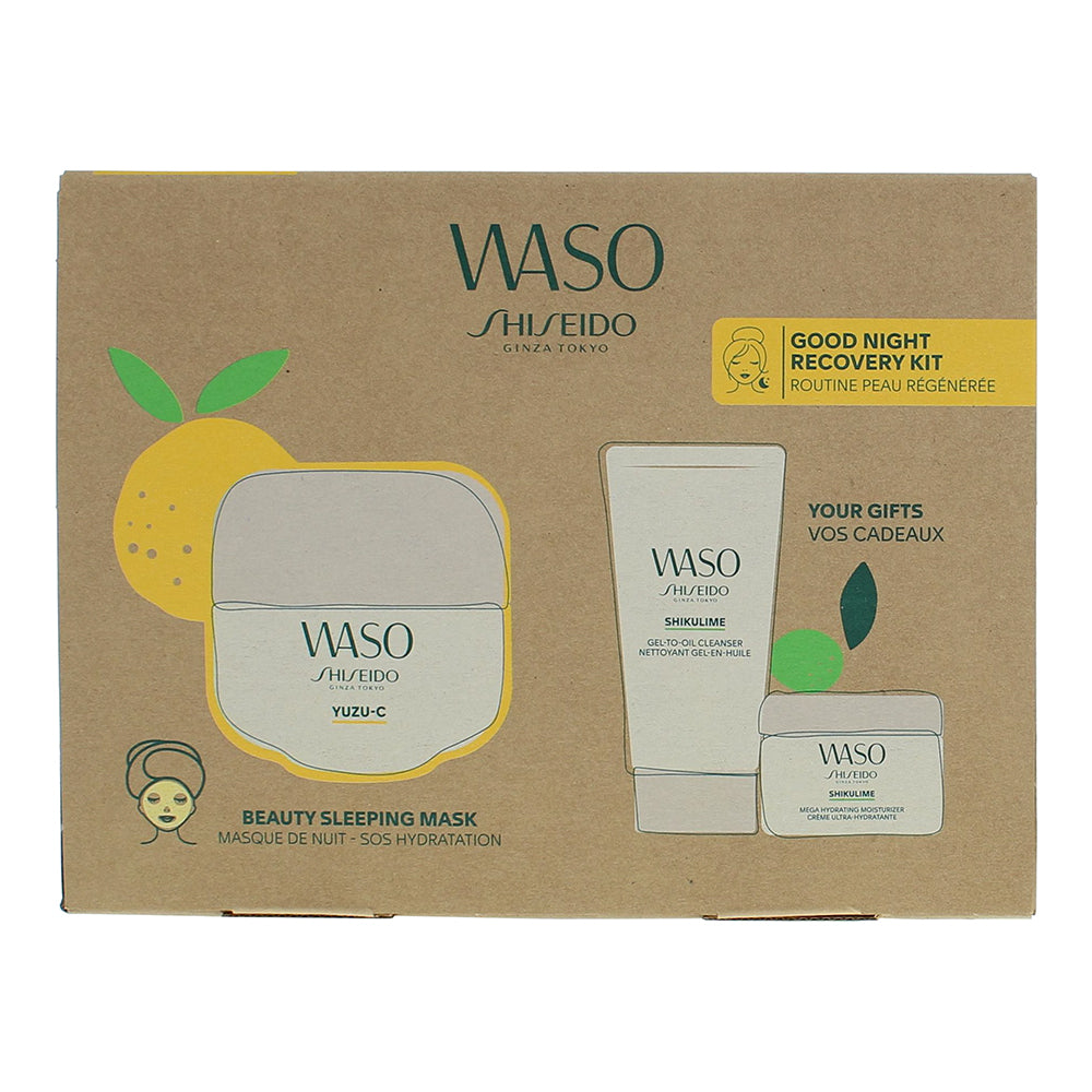 Shiseido Waso Good Night Recovery 3 Piece Gift Set: Cleanser 30ml - Moisturiser  - Box