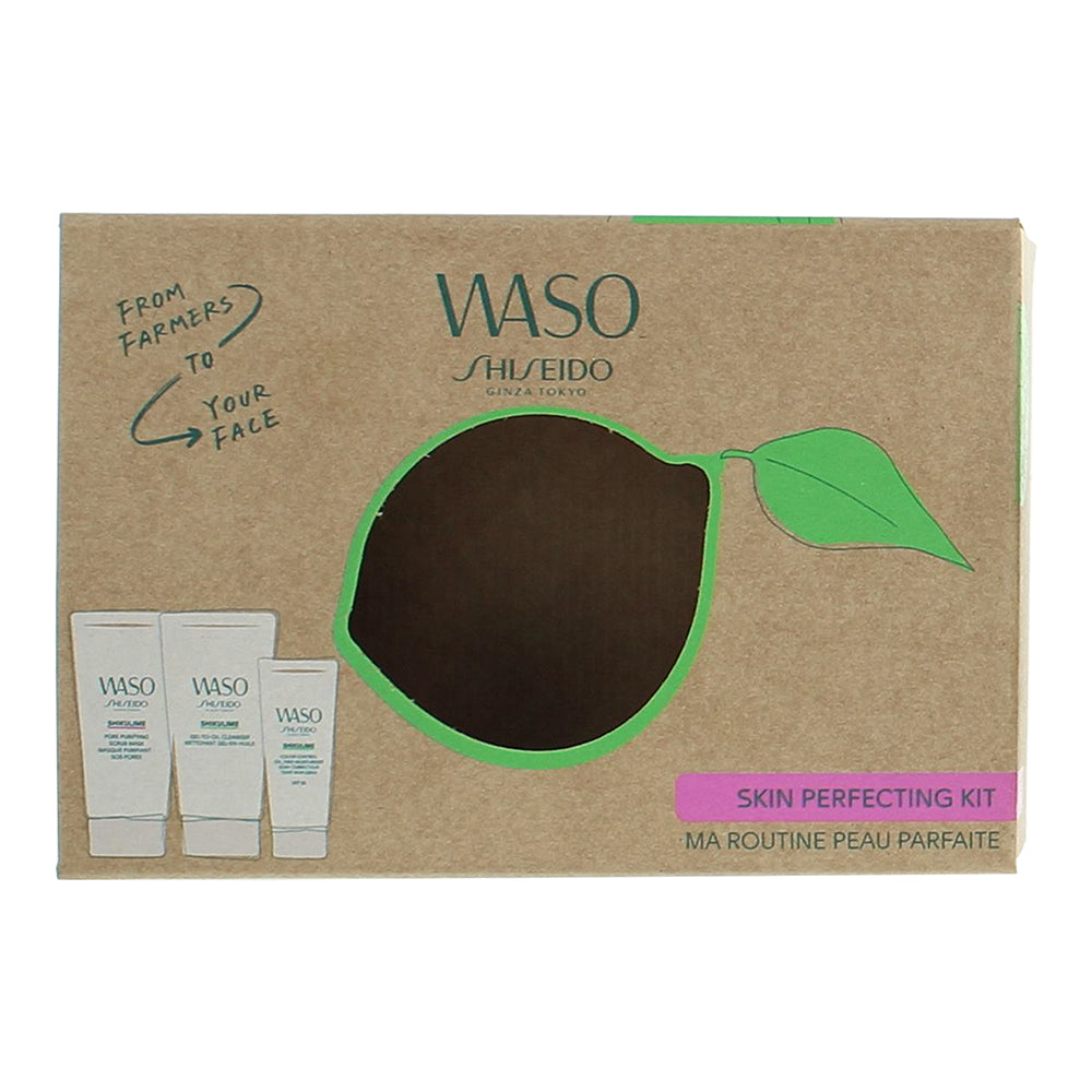 Shiseido Waso Skin Perfecting 3 Piece Gift Set: Cleanser 30ml - Moisturiser 15ml - Box