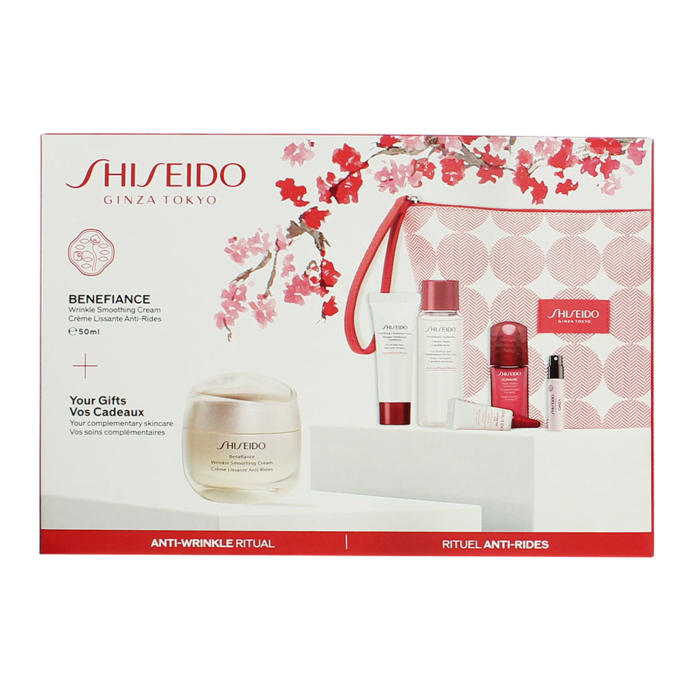 Shiseido Anti-Wrinkle 6 Piece Gift Set: Cream 50ml - Foam Cleanser 15ml - Concen - Box