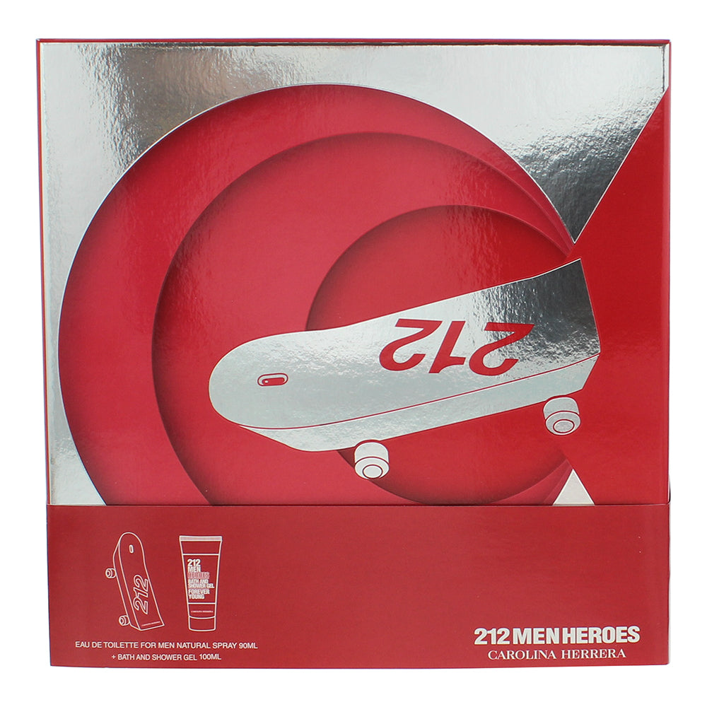 Carolina Herrera 212 Men Heroes 2 Piece Gift Set: Eau de Toilette 90ml - Shower  - Box