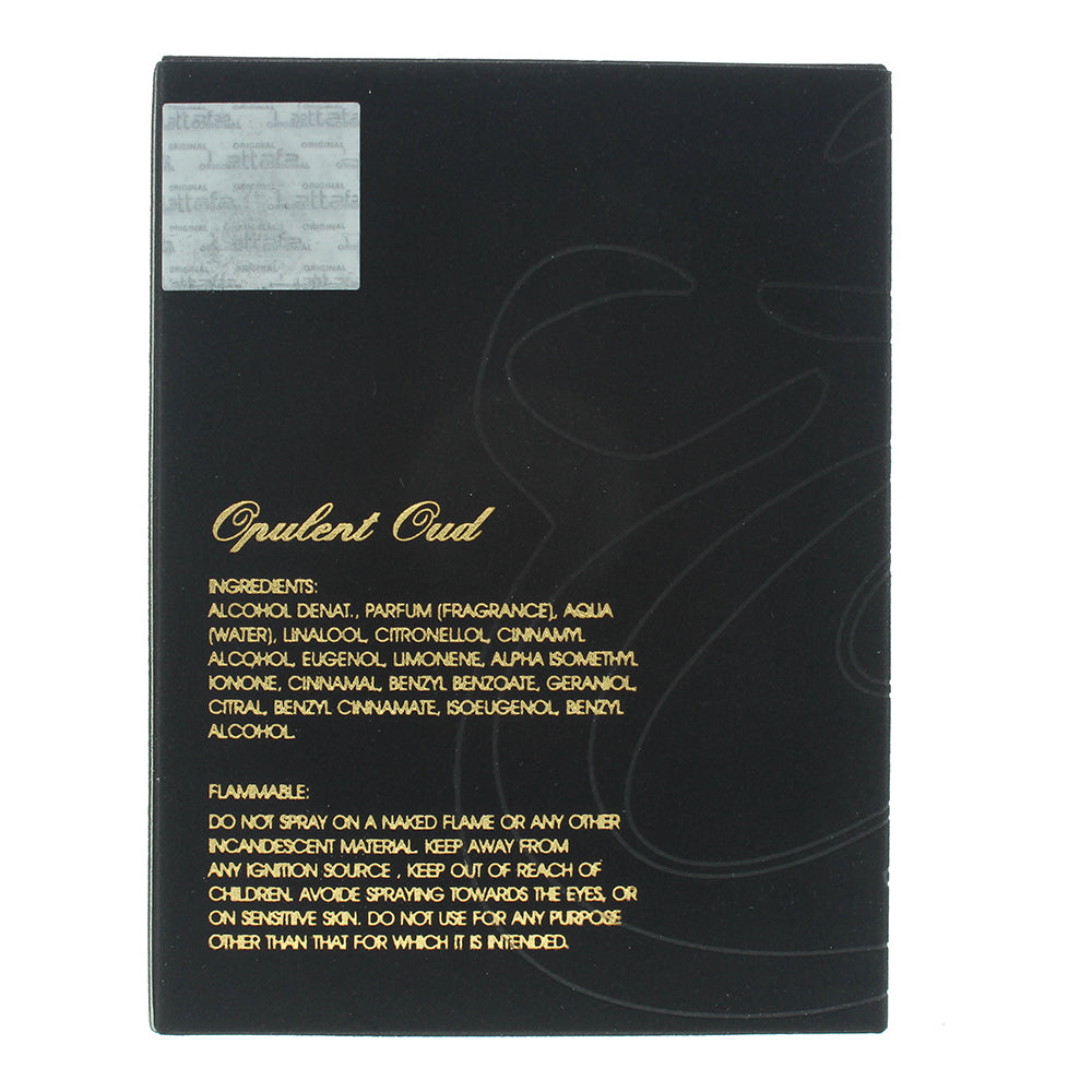 Lattafa Opulent Oud Eau de Parfum 100ml - Ingredients