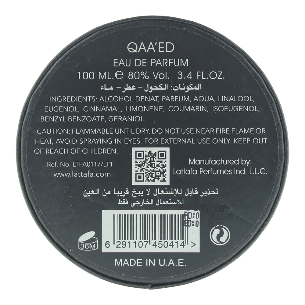 Lattafa Qaa'ed Eau de Parfum 100ml - Ingredients