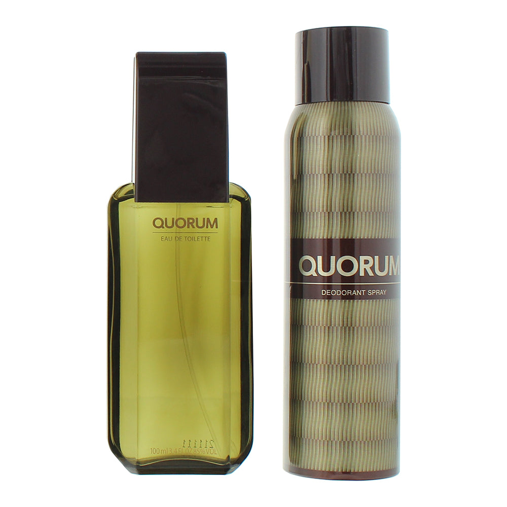 Puig Quorum 2 Piece Gift Set: Eau de Toilette 100ml - Deodorant Spray 150ml - Product