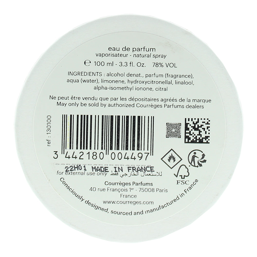 Courrèges L'empreinte Eau de Parfum 100ml - Ingredients