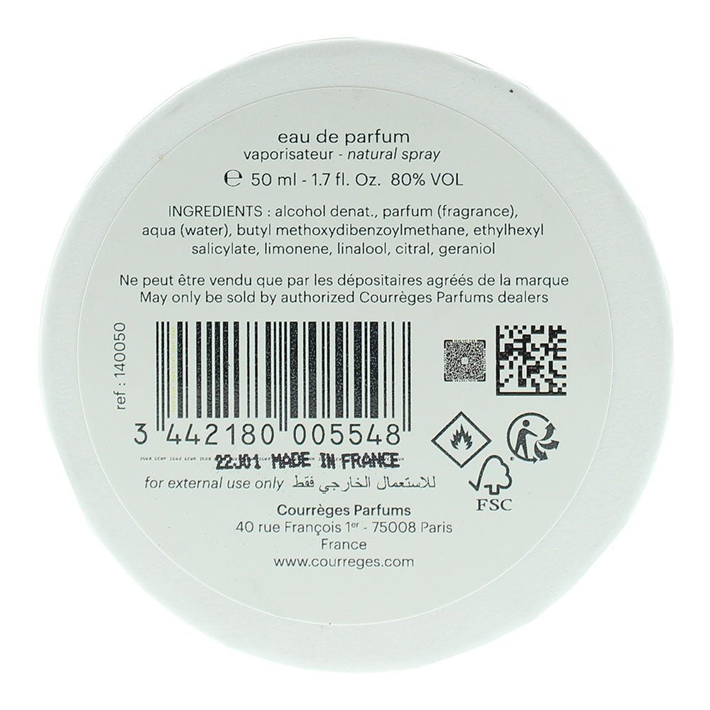 Courrèges Seconde Peau Eau de Parfum 50ml - Ingredients