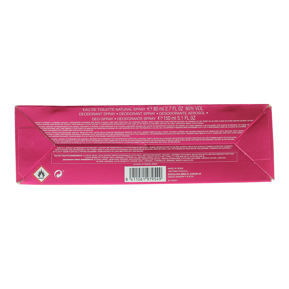 Shakira Dance 2 Piece Gift Set: Eau de Toilette 80ml - Deodorant Spray 150ml