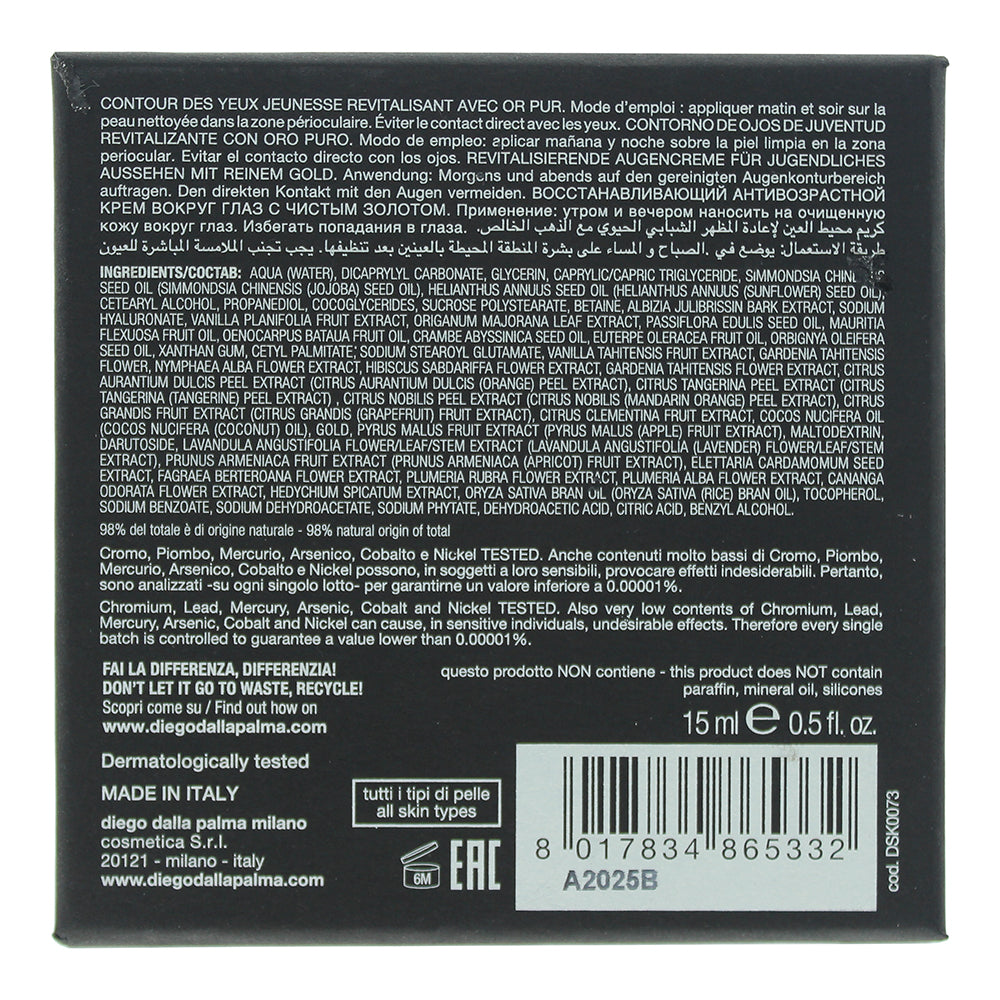 Diego Dalla Palma Gold Infusion Eye Contour Youth Cream 15ml - Ingredients
