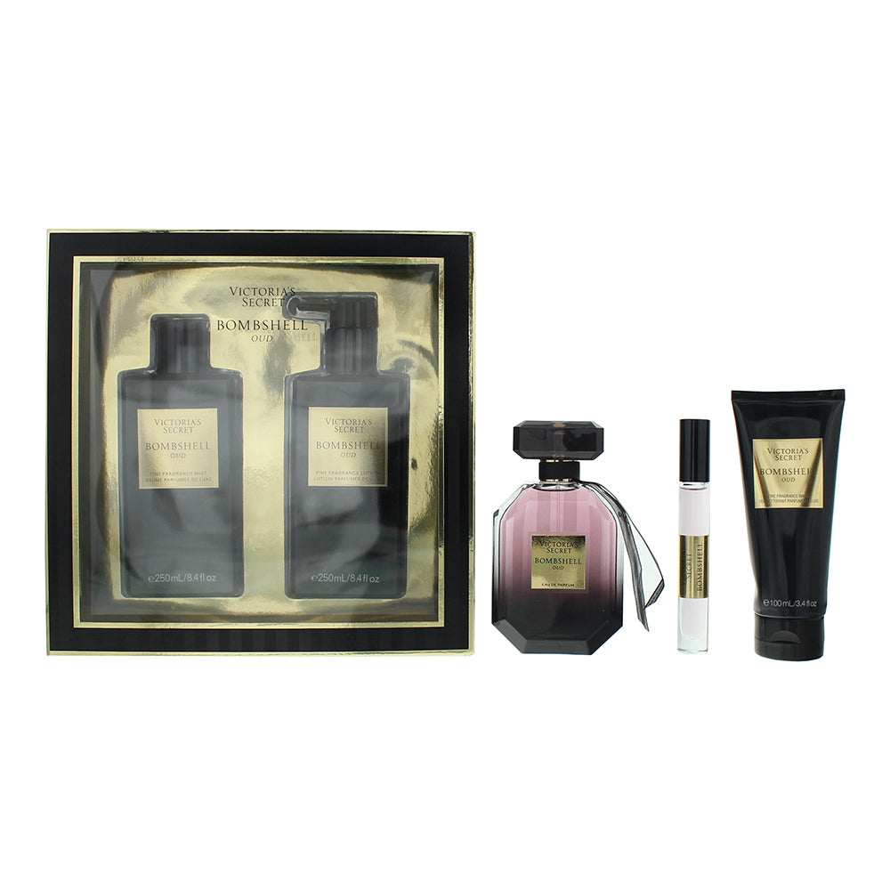 Victoria's Secret Bombshell Oud 5 Piece Gift Set: Eau de Parfum 100ml - Eau de P
