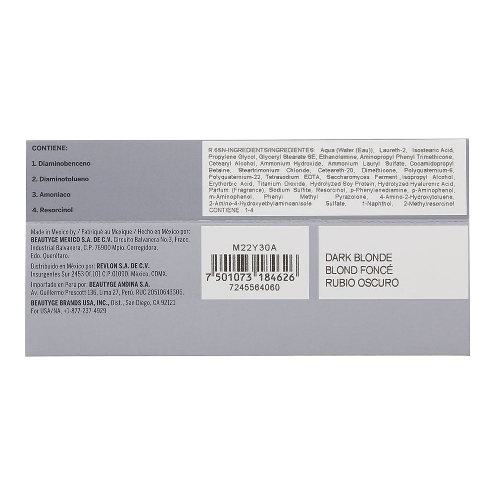 Revlon Revlonissimo Colorsmetique 6SN Dark Blonde Hair Colour 60ml - Ingredients