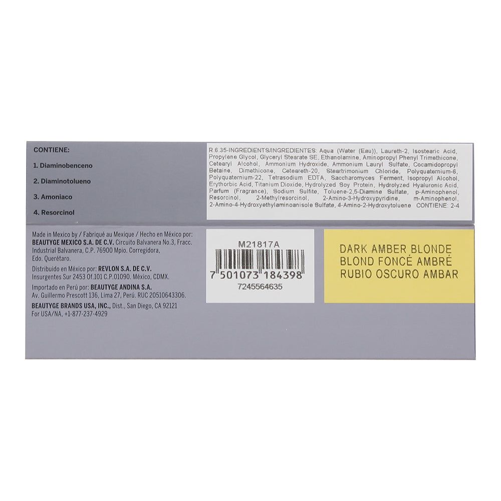 Revlon Revlonissimo Colorsmetique 6.35 Dark Amber Blonde Hair Colour  60ml - Ingredients