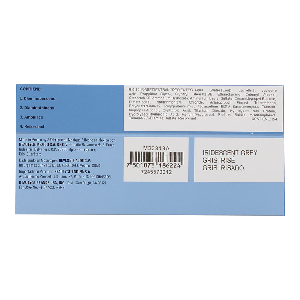 Revlon Revlonissimo Colorsmetique 0.12 Iridescent Grey Hair Colour 60ml - Ingredients