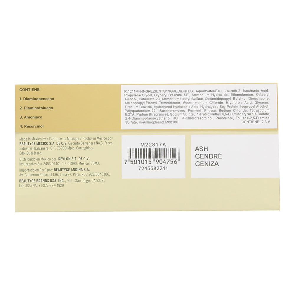 Revlon Revlonissimo Colorsmetique Intense Blonde 1211MN Ash Hair Colour 60ml - Ingredients