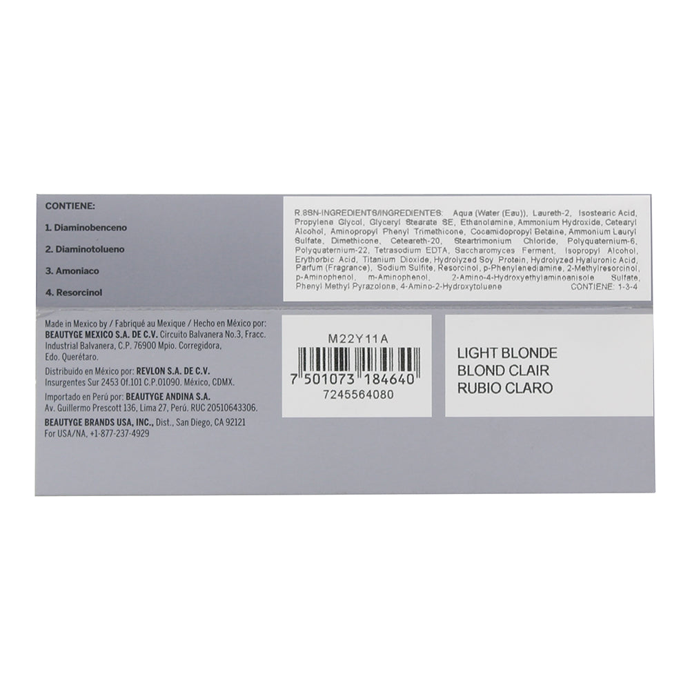 Revlon Revlonissimo Colorsmetique 8 SN Light Blonde Hair Colour 60ml - Ingredients