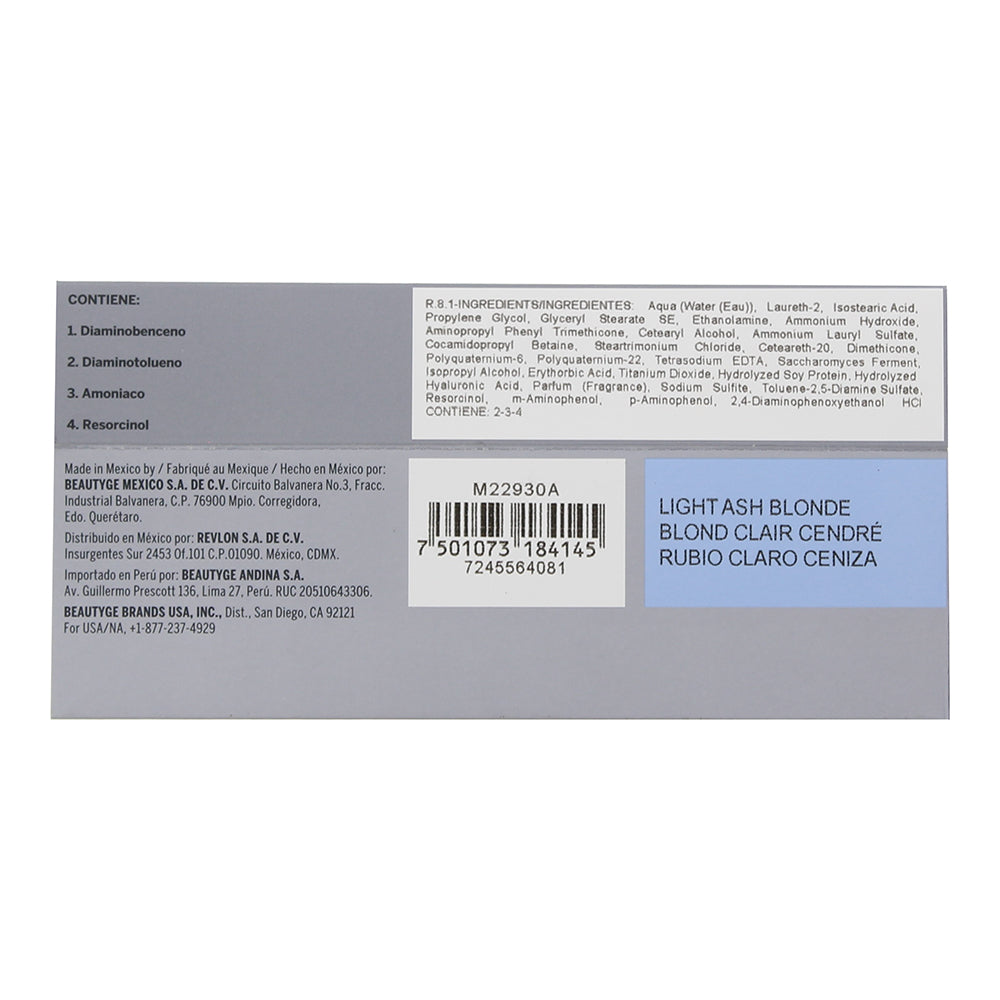 Revlon Revlonissimo Colorsmetique 8.1 Light Ash Blonde Hair Colour 60ml - Ingredients
