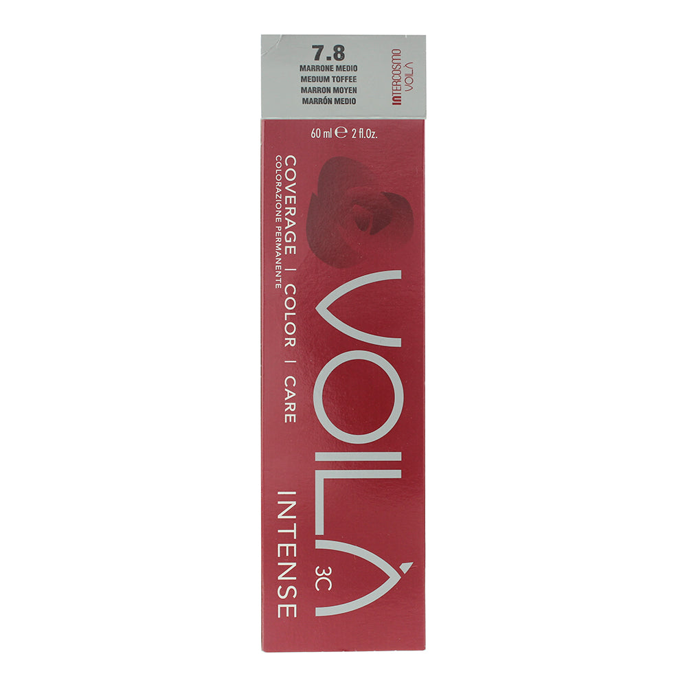 Intercosmo Voilà 3C Intense 7.8 Medium Toffee Hair Colour 60ml - Box