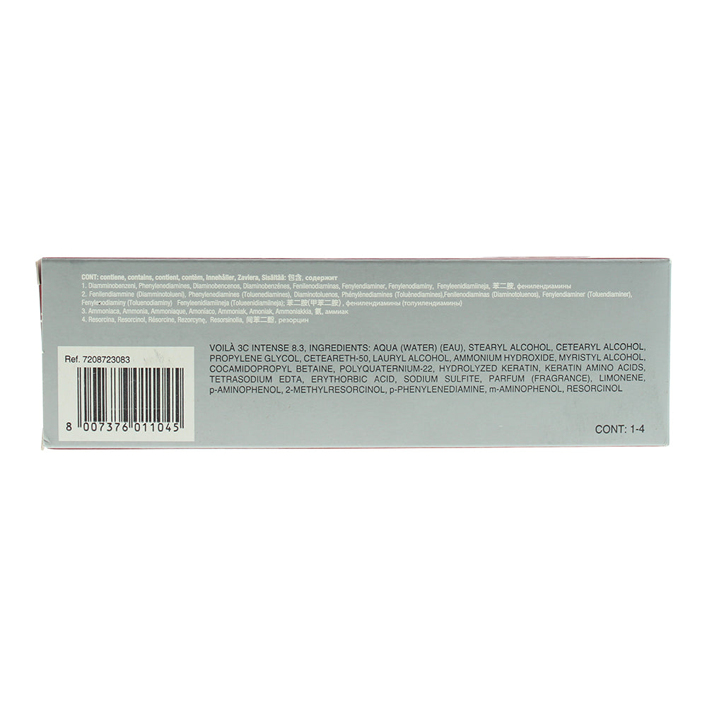 Intercosmo Voilà 3C Intense 8.3 Light Golden Blonde Hair Colour 60ml - Ingredients