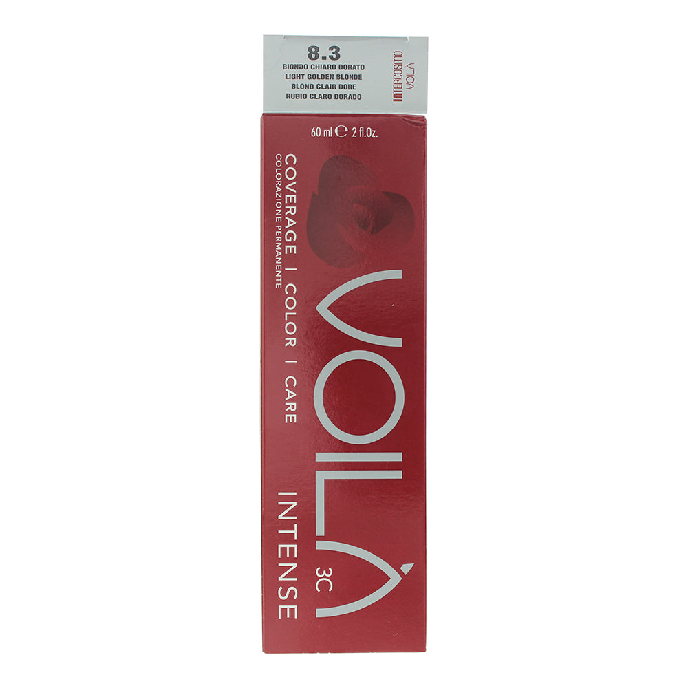 Intercosmo Voilà 3C Intense 8.3 Light Golden Blonde Hair Colour 60ml - Box