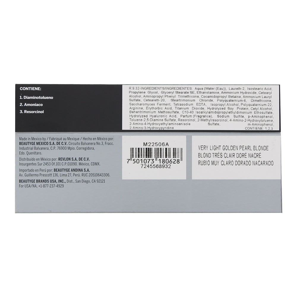 Revlon Revlonissimo Colorsmetique 9.32 Very Light Golden Pearl Blonde Hair Colou - Ingredients