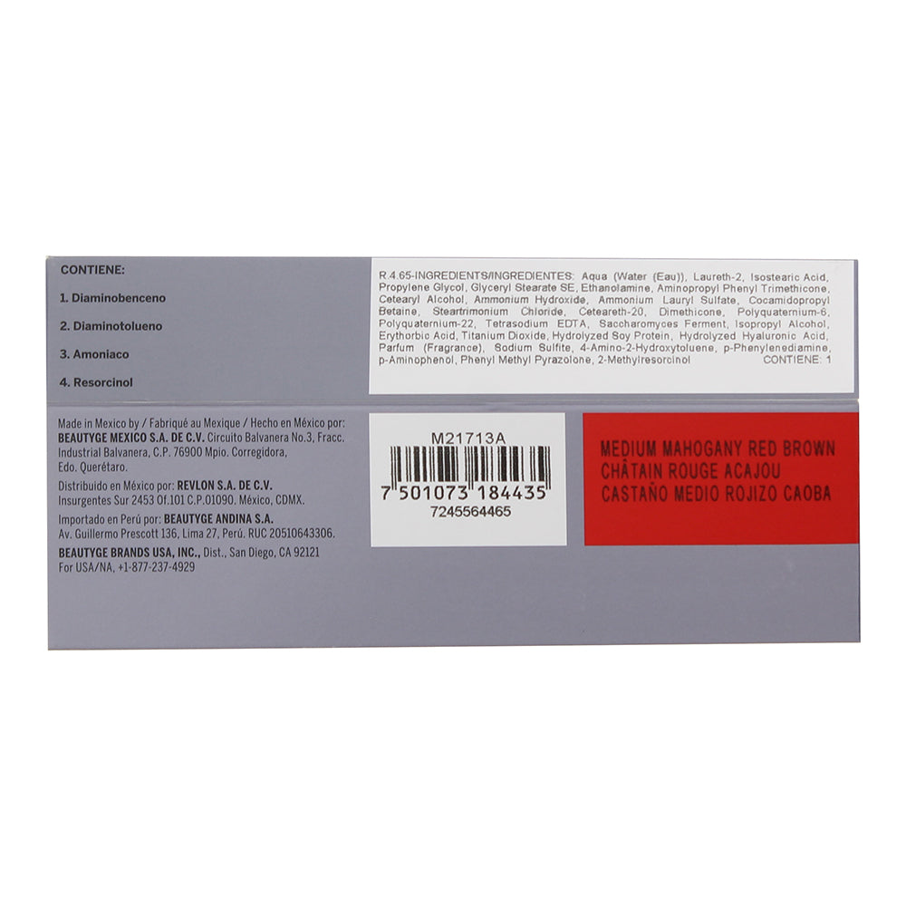 Revlon Revlonissimo Colorsmetique 4.65 Medium Mahogany Red Brown Hair Colour 60m - Ingredients