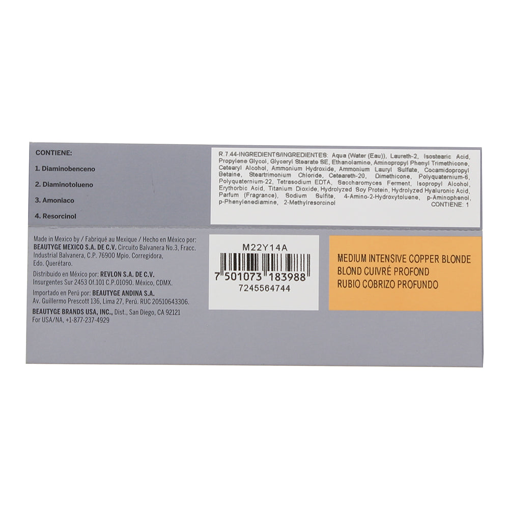 Revlon Revlonissimo Colorsmetique 7.44 Medium Intensive Copper Blonde Hair Colou