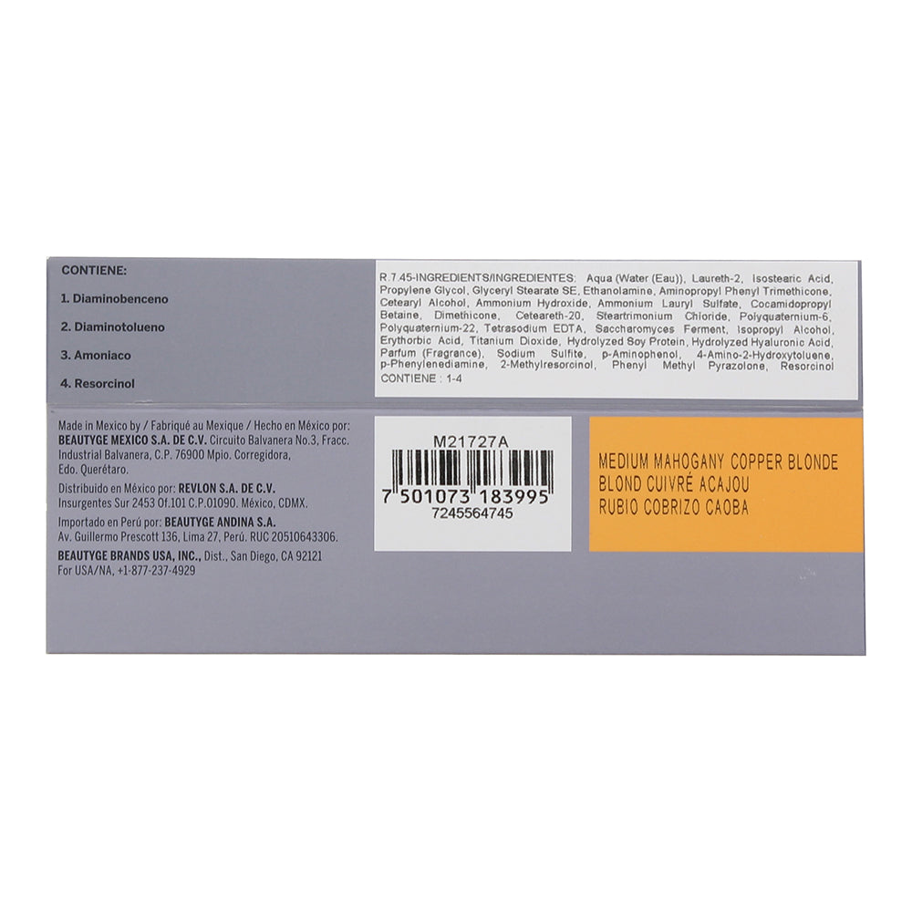 Revlon Revlonissimo Colorsmetique 7.45 Medium Mahogany Copper Blonde Hair Colour - Ingredients