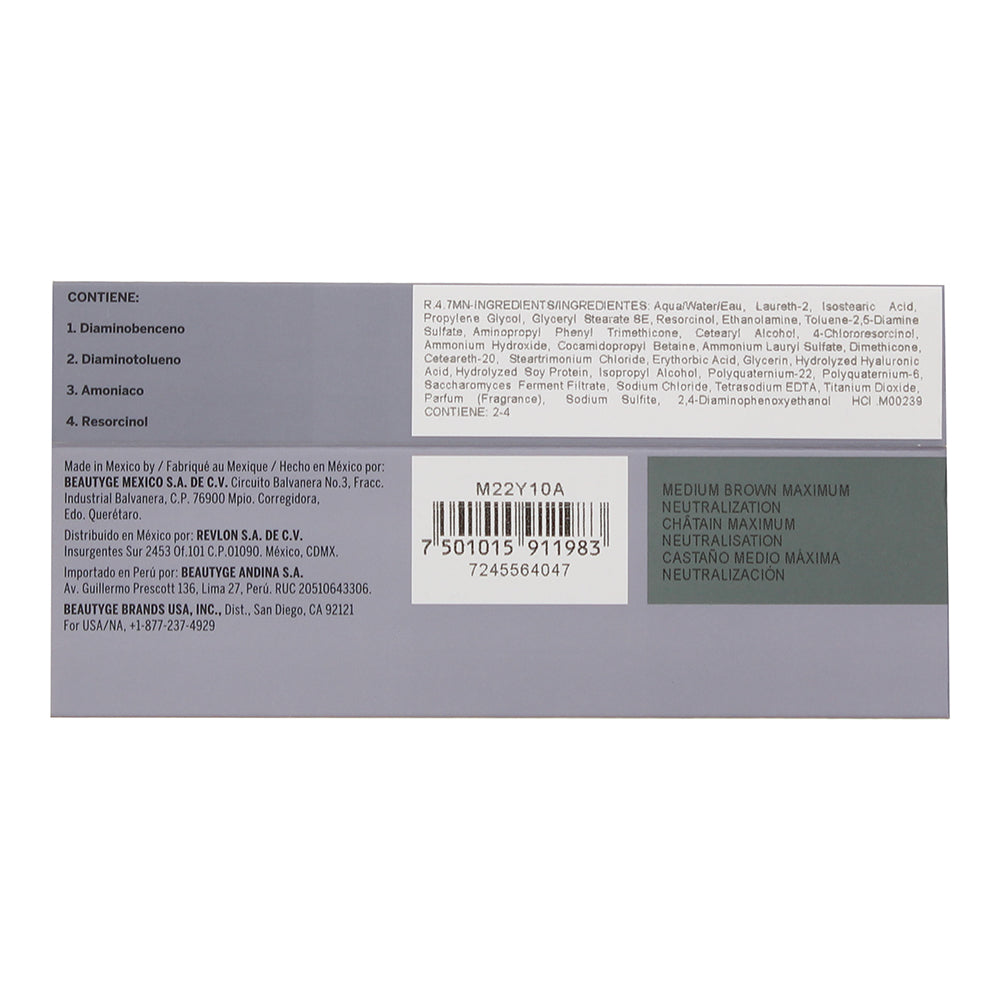 Revlon Revlonissimo Colorsmetique 4.7MN Medium Brown Maximum Hair Colour 60ml - Ingredients