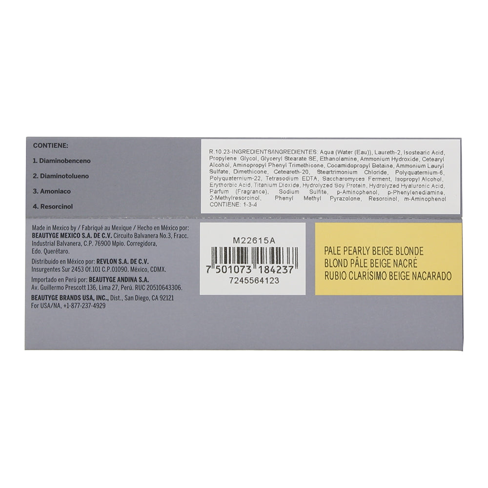Revlon Revlonissimo Colorsmetique 10.23 Pale Pearly Beige Blonde Hair Colour 60m - Ingredients