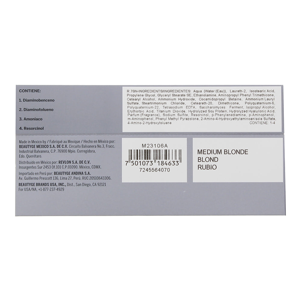 Revlon Revlonissimo Colorsmetique 7SN Medium Blonde Hair Colour 60ml - Ingredients