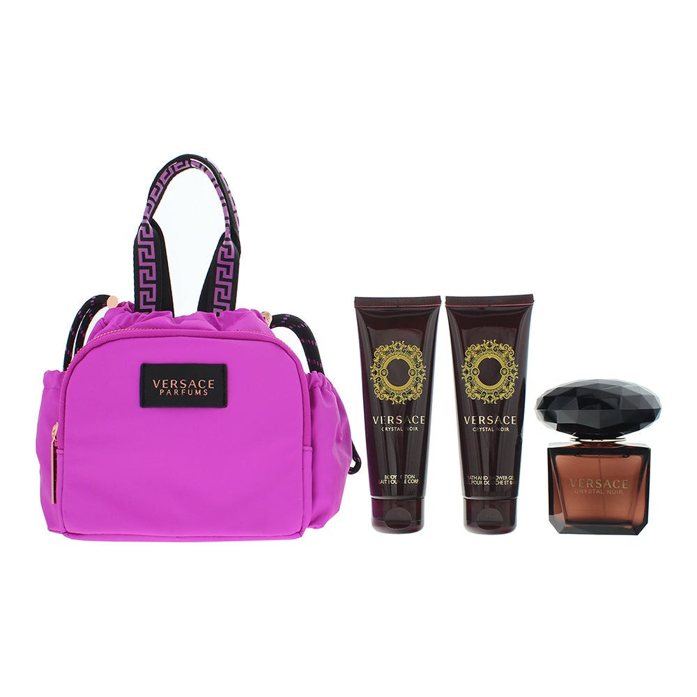 Versace Cristal Noir 4 Piece Gift Set: Eau de Toilette 90ml - Shower Gel 100ml - - Product
