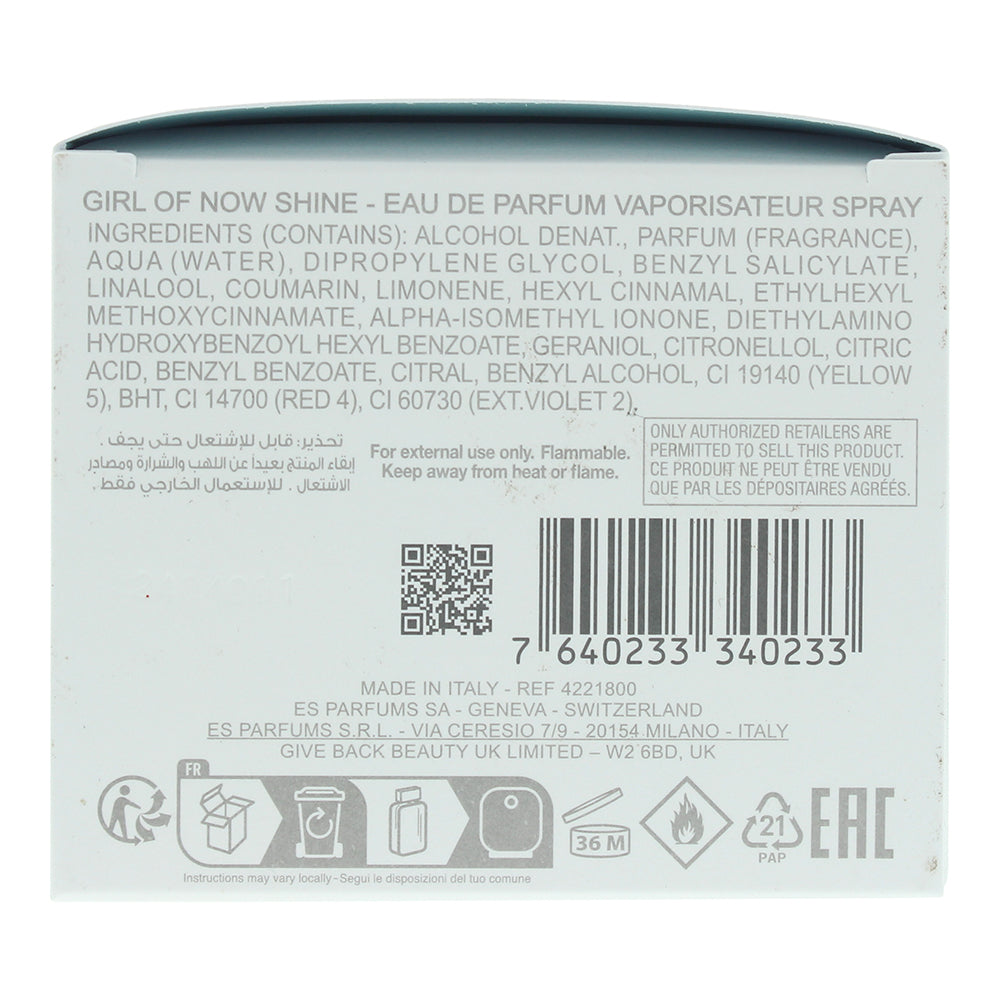 Elie Saab Girl Of Now Shine Eau de Parfum 30ml - Ingredients