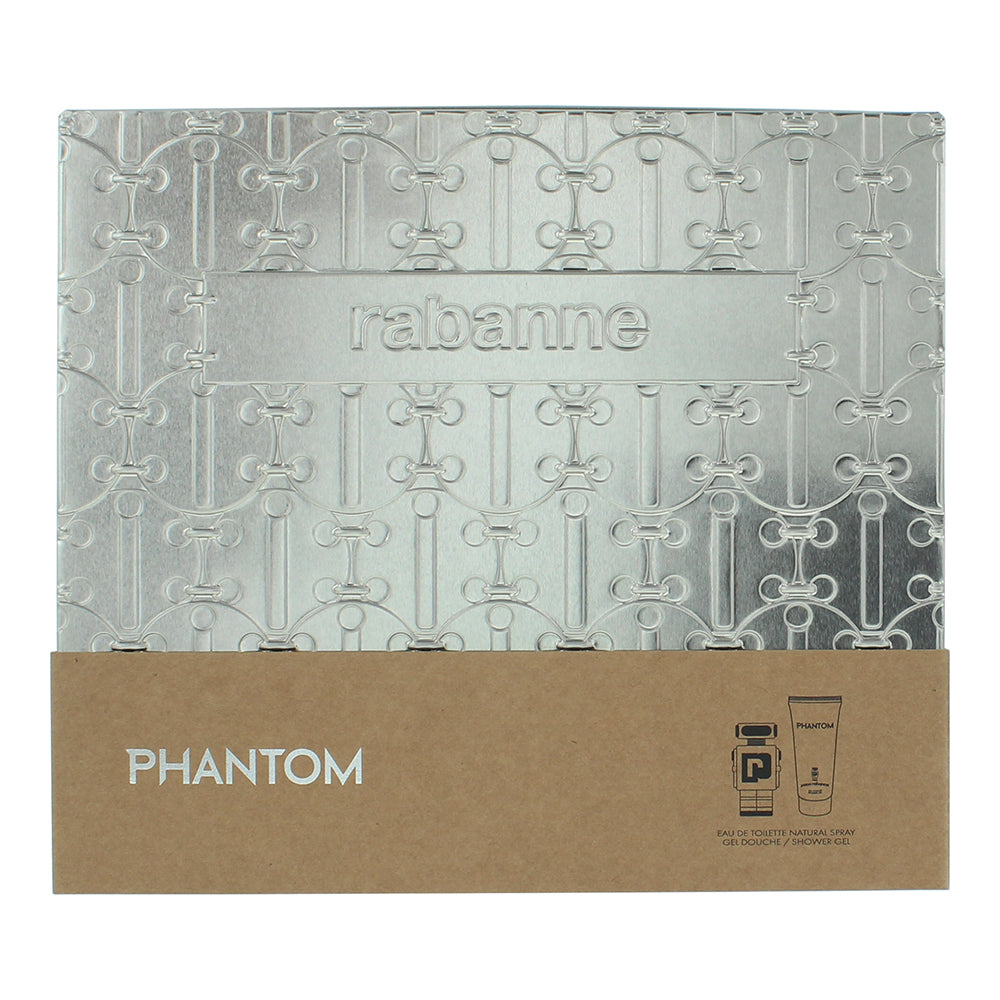 Paco Rabanne Phantom 2 Piece Gift Set: Eau de Toilette 50ml - Shower Gel 100ml - Box