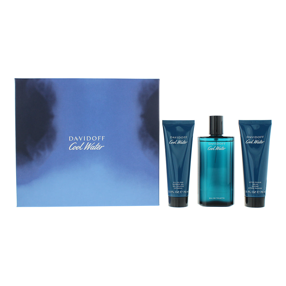 Davidoff Cool Water 3 Piece Gift Set: Eau de Toilette 125ml - Shower Gel 75ml - 