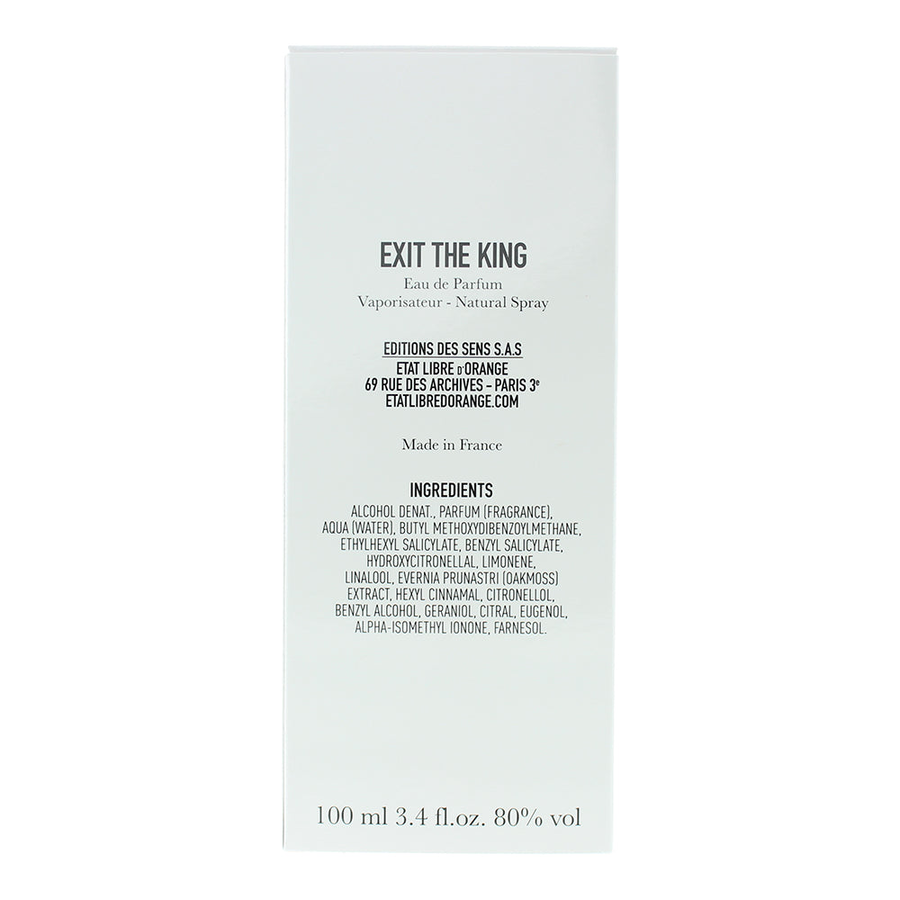 Etat Libre D'orange Exit The King Eau de Parfum 100ml - Ingredients