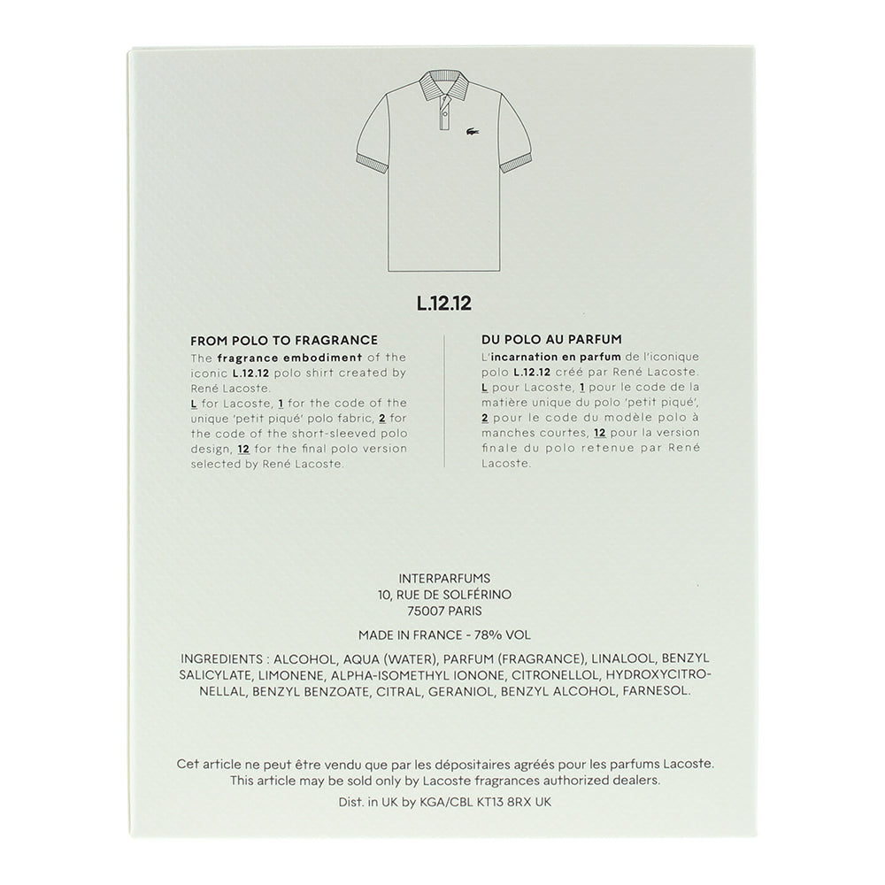 Lacoste Eau De Lacoste L.12.12 Blanc Eau de Toilette 175ml