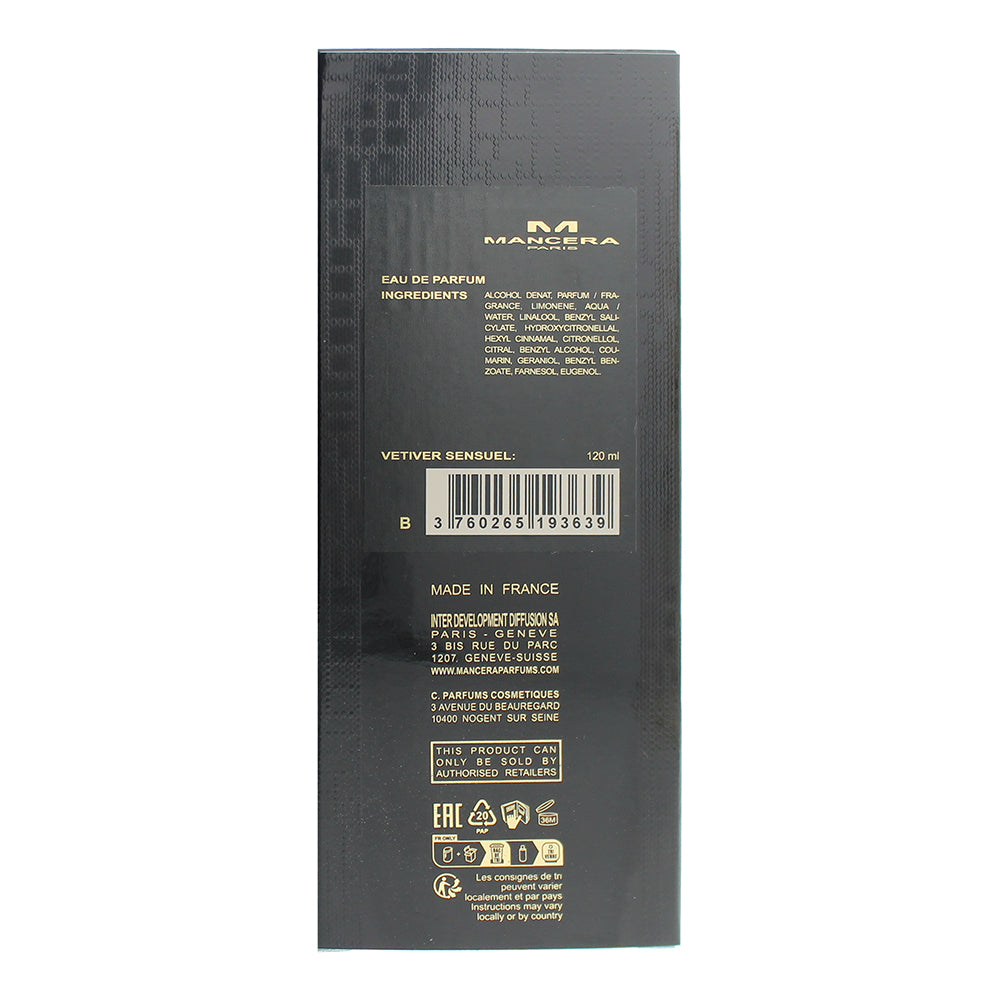 Mancera Paris Vetiver Sensuel Eau de Parfum 120ml