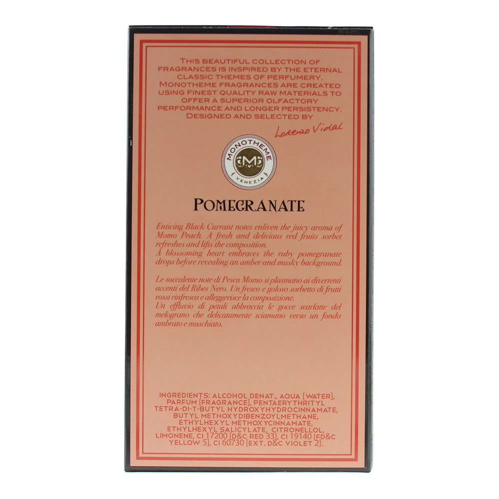 Monotheme Pomegranate Eau de Toilette 100ml - Ingredients