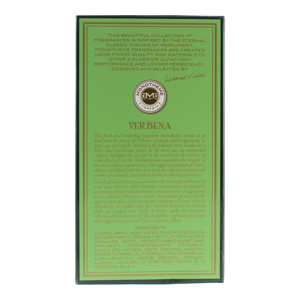 Monotheme Verbena Eau de Toilette 100ml - Ingredients